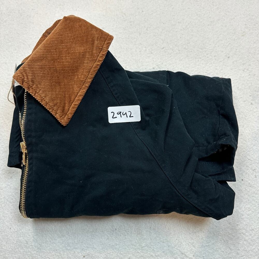 In Loom Vintage Wash Barn Jacket Women's Size M Black Denim Full Zip Chore Coat - Picture 6 of 6